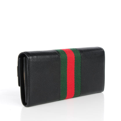 Gucci Calfskin Web Horsebit Chain Clutch Wallet Black 3 of 8