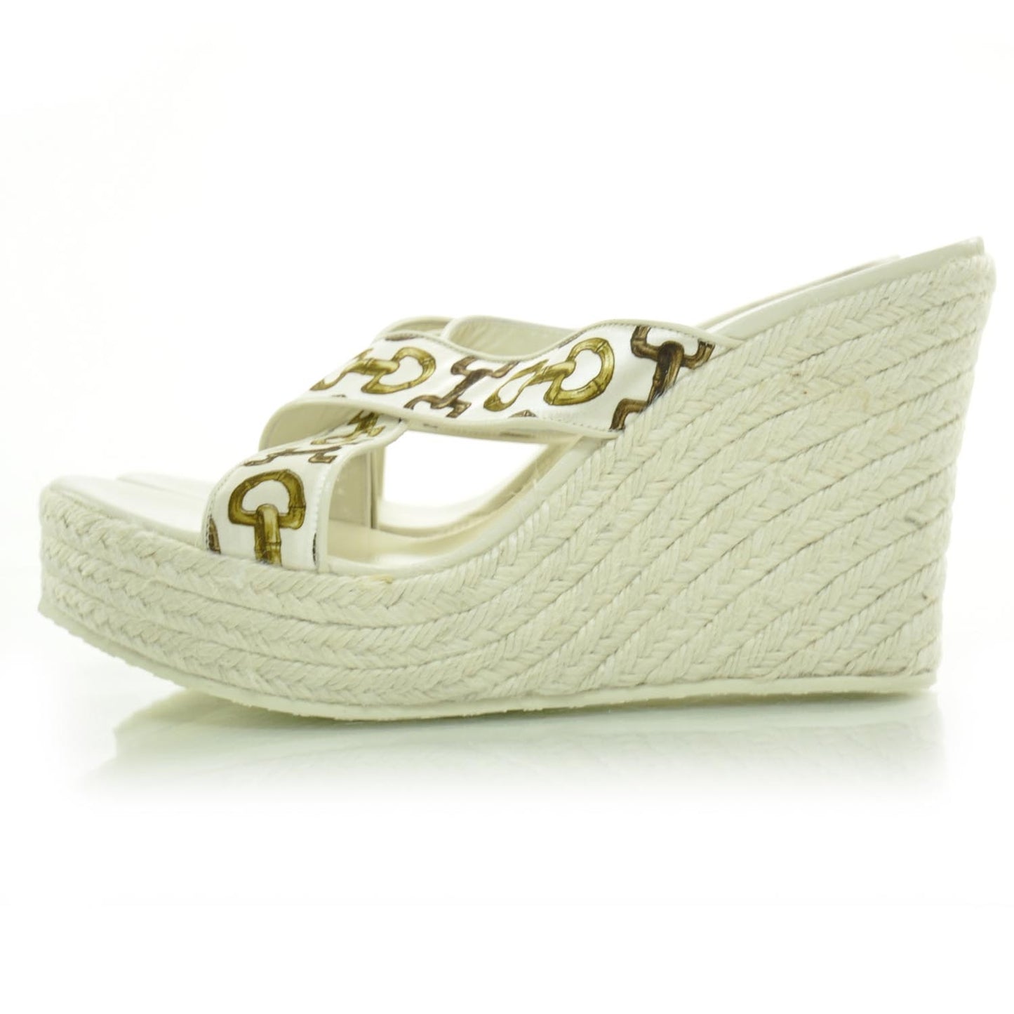Bamboo Horsebit Print Espadrille Wedge Sandals 8.5