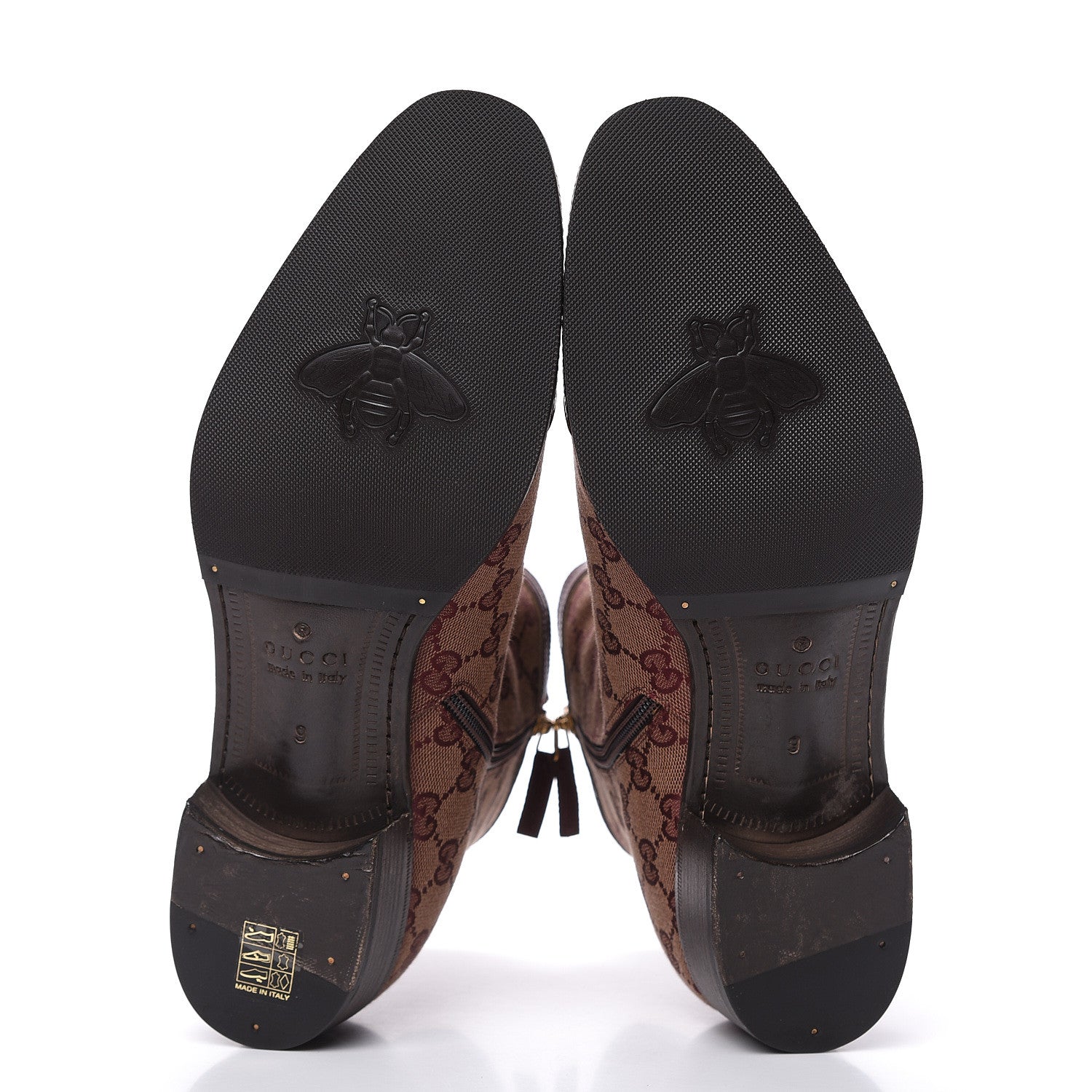 Gucci GG Monogram Lizard Mens GG Ankle Boots 9 Sahara Rubino Bright Bordeaux 5 of 9