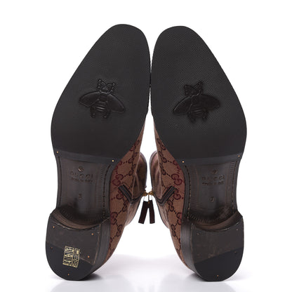 Gucci GG Monogram Lizard Mens GG Ankle Boots 9 Sahara Rubino Bright Bordeaux 5 of 9