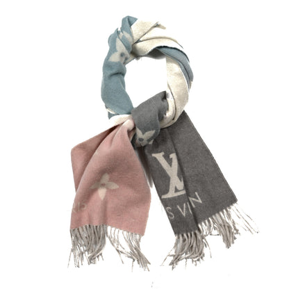 Louis Vuitton Cashmere Monogram Reykjavik Scarf Bleu Rose 1 of 3