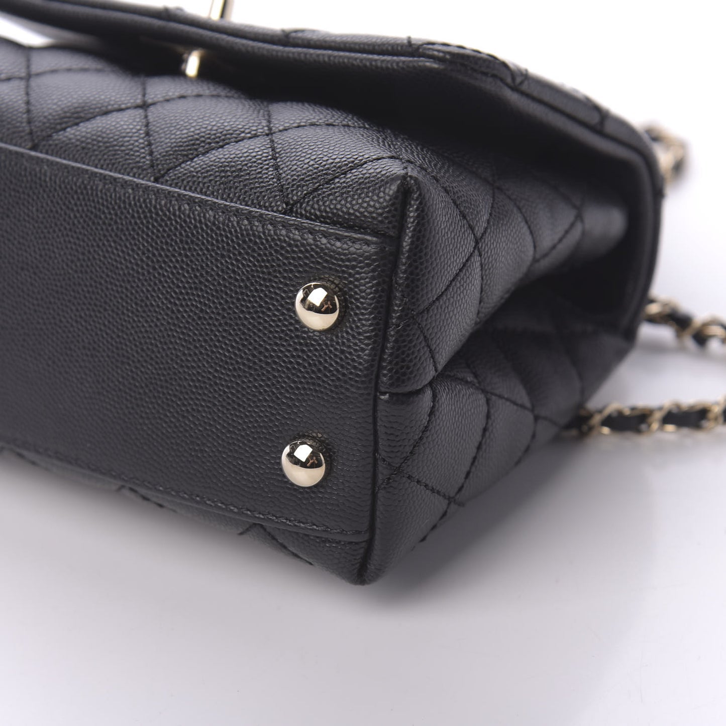 Caviar Quilted Extra Mini Coco Handle Flap Black