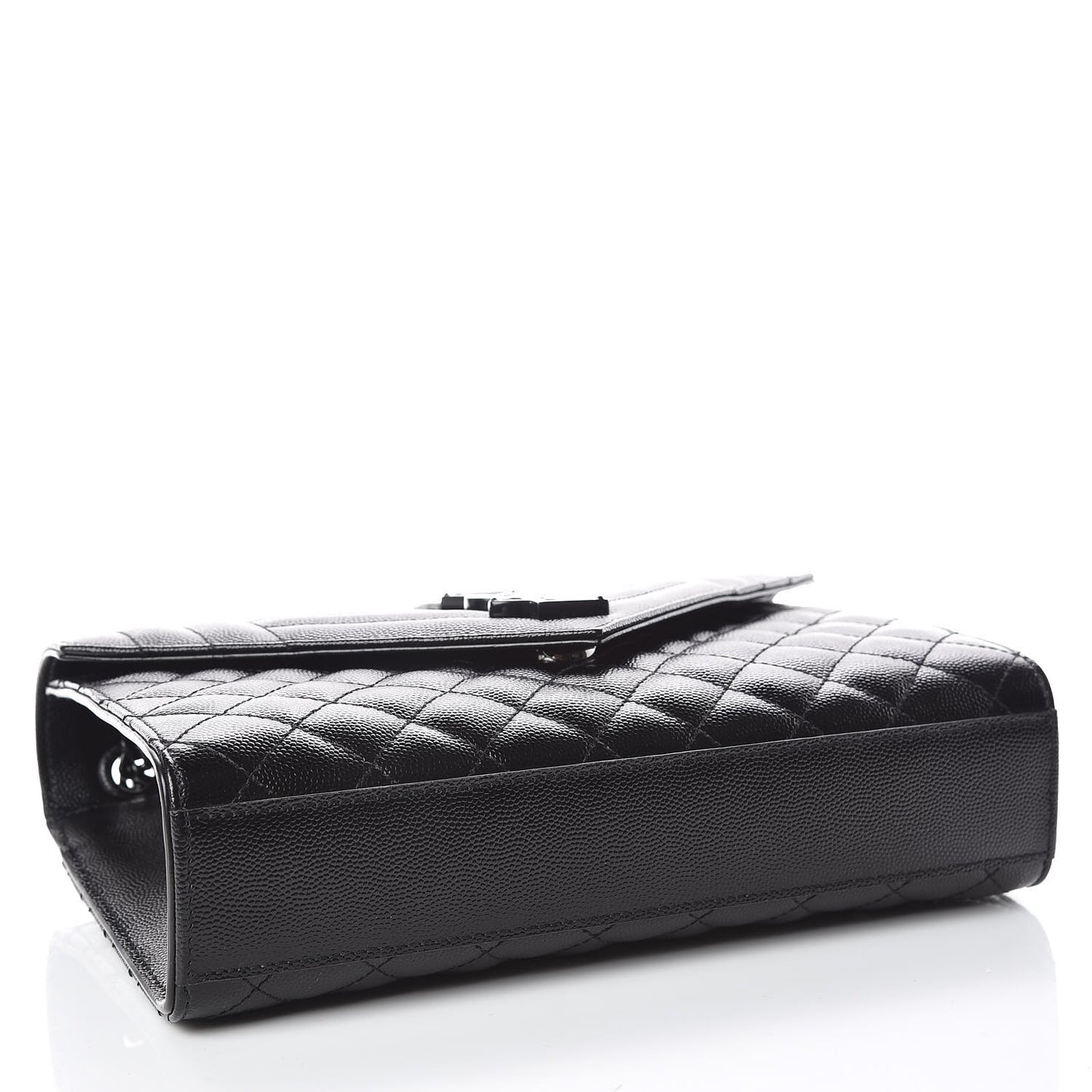 Grain De Poudre Textured Mixed Matelasse Triquilt Medium Monogram Satchel Black