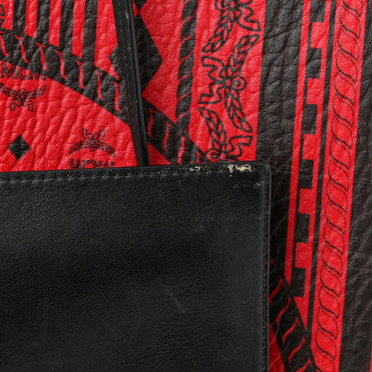 MCM Visetos Baroque Print Kira North South Shopper Tote Red 18 of 22