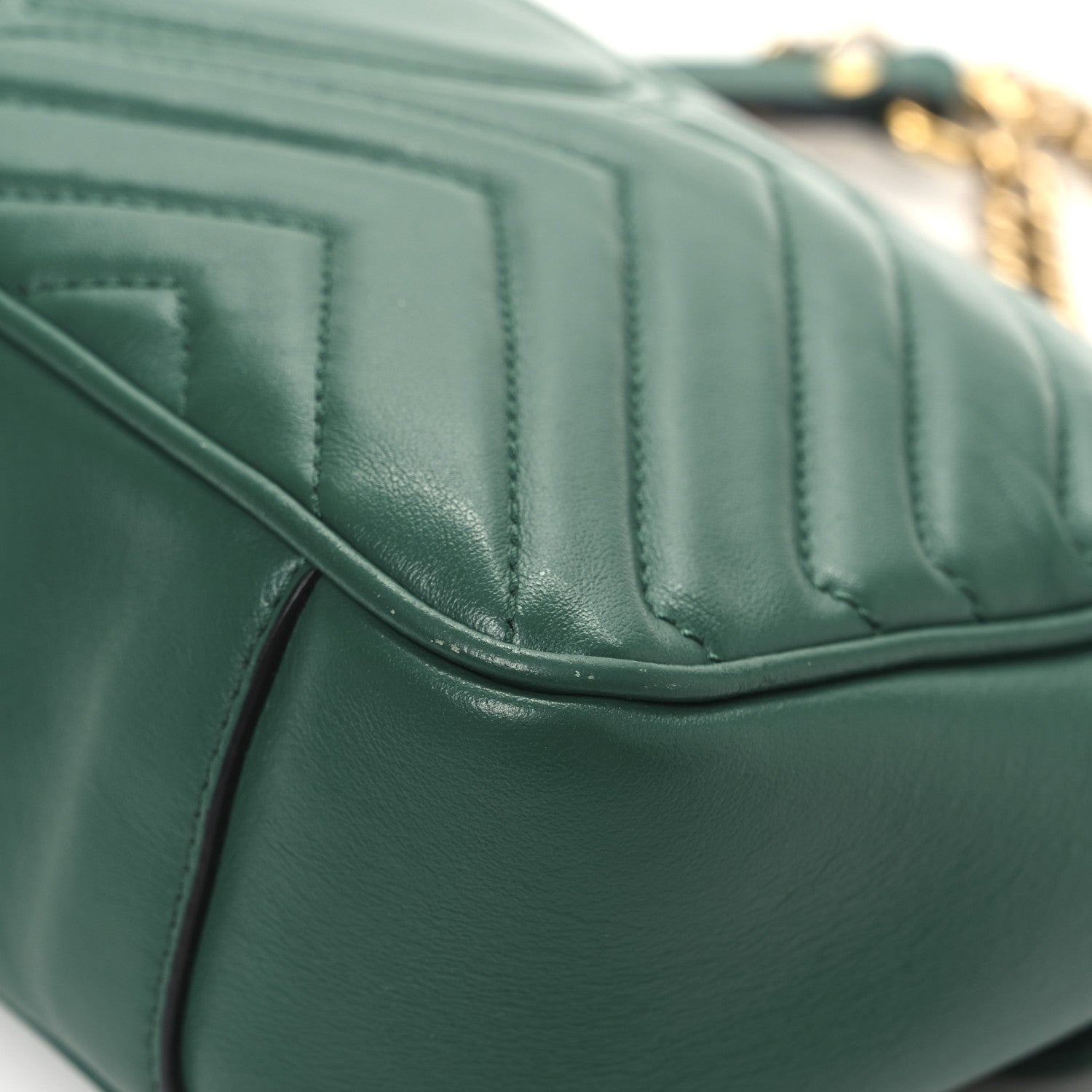 Gucci Calfskin Matelasse Small GG Marmont Shoulder Bag Emerald Green 13 of 13