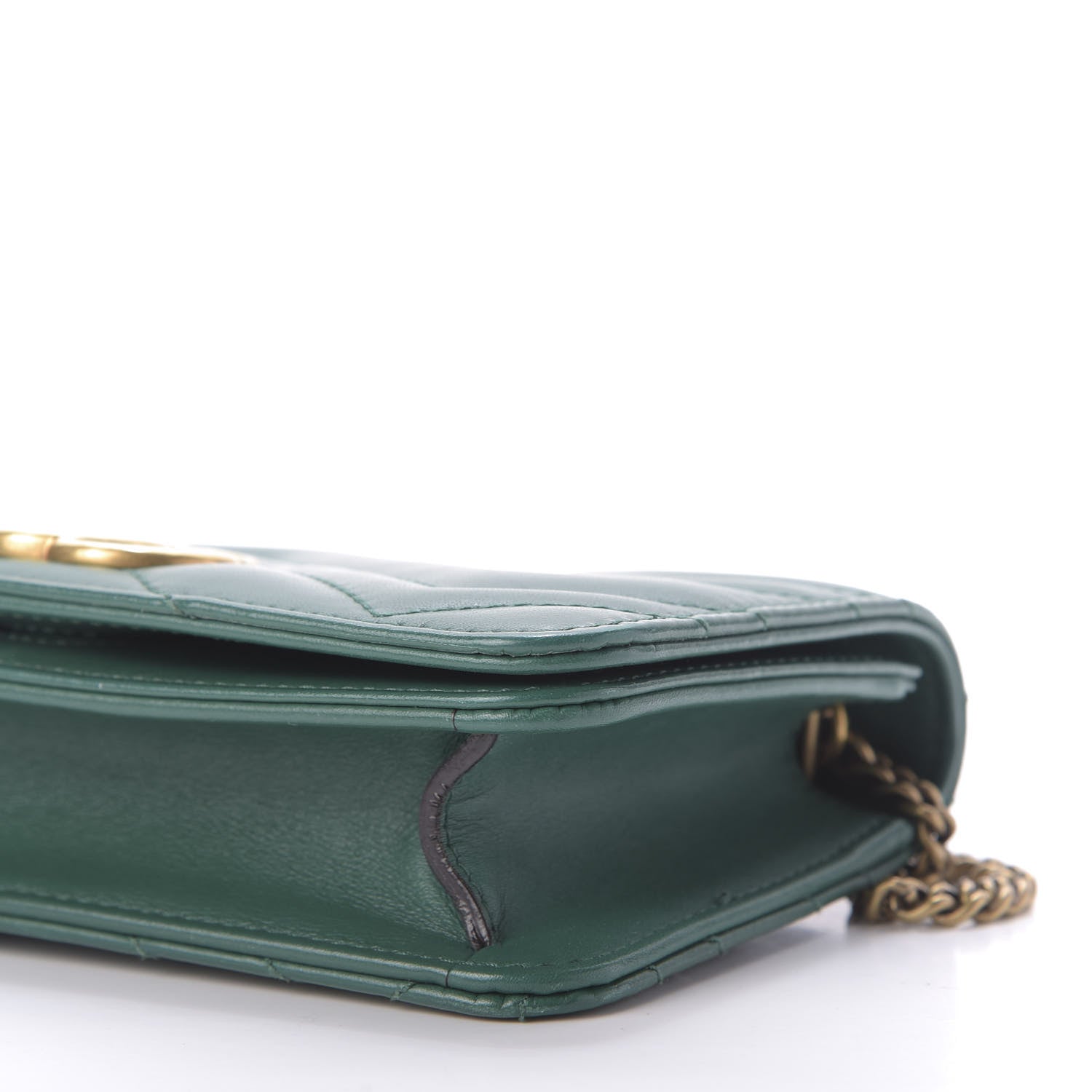 Gucci Calfskin Matelasse GG Marmont Mini Bag Emerald Green 7 of 9
