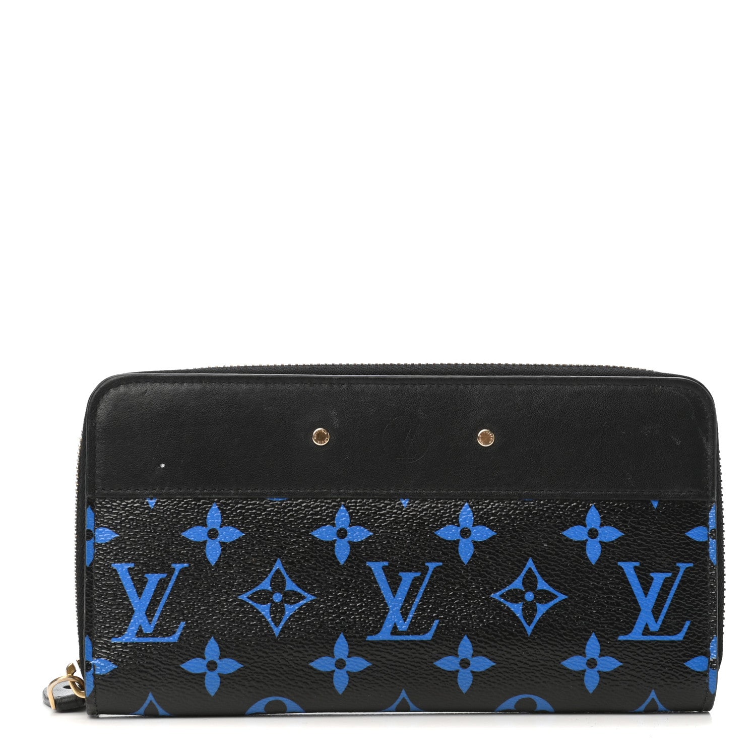 Louis Vuitton Calfskin Colored Monogram Zippy Wallet Blue Black 1 of 7