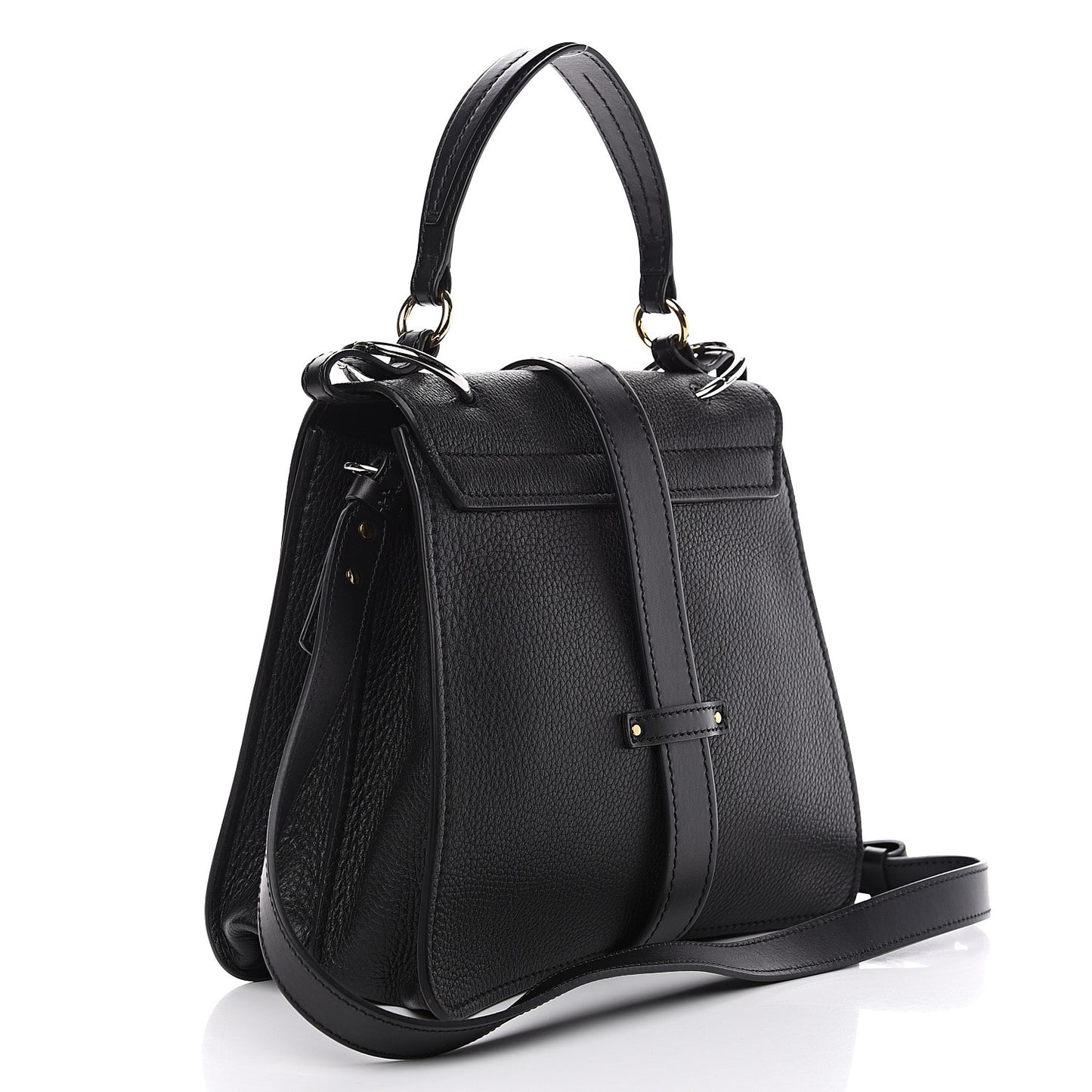 Grained Calfskin Medium Aby Day Shoulder Bag Black