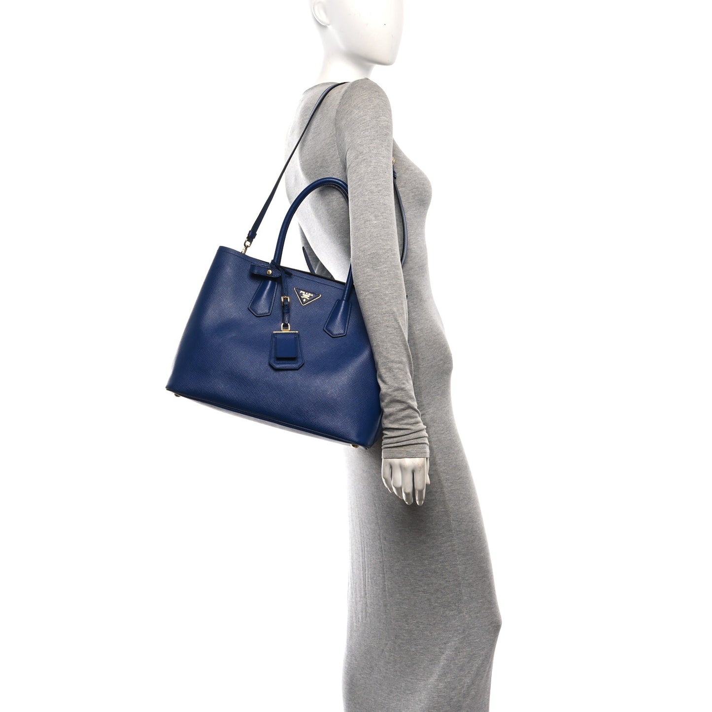 Saffiano Cuir Large Double Bag Inchiostro
