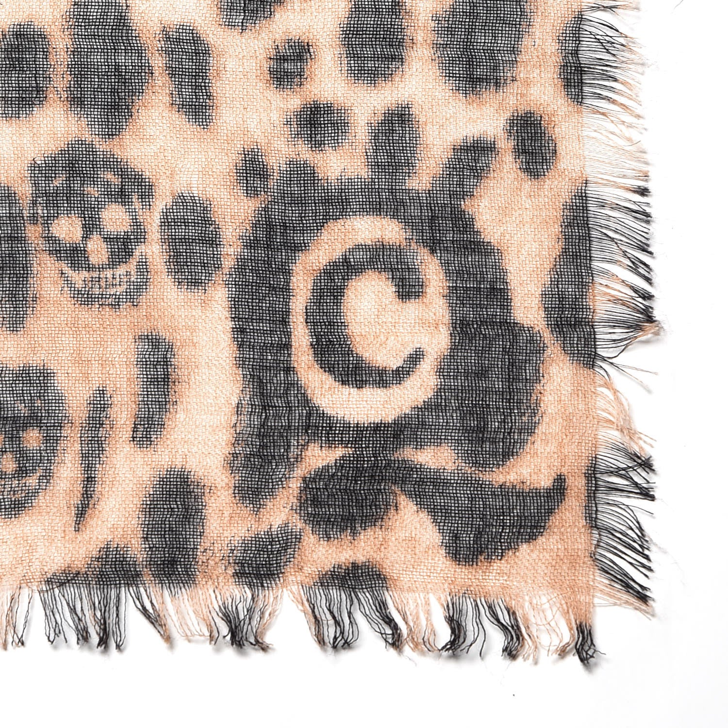 Alexander McQueen Cashmere Silk Leopard Skull Scarf Brown 3 of 4