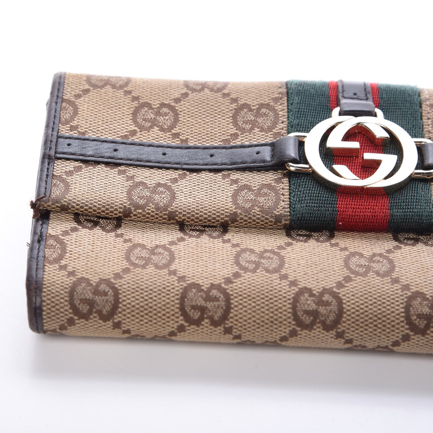 Monogram Web GG Reins Wallet Dark Brown