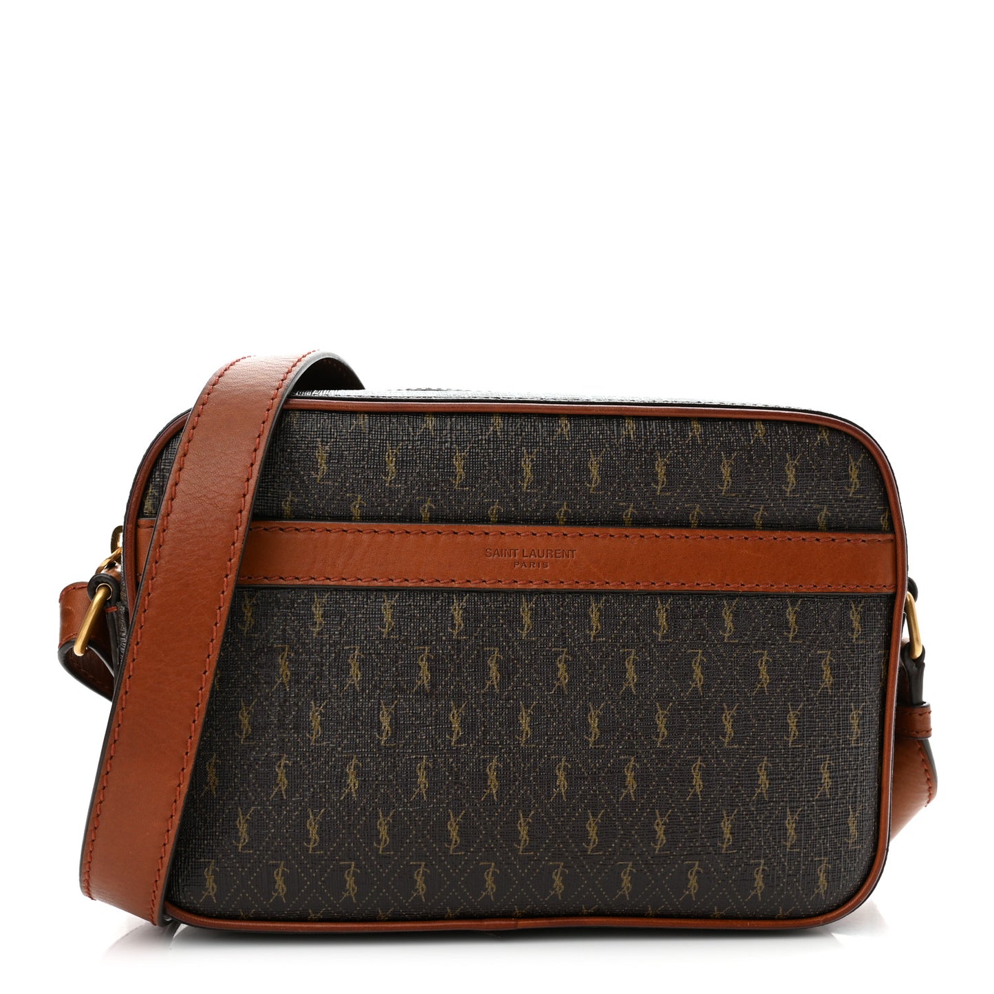 Canvas Smooth Calfskin Le Monogramme Camera Bag Chestnut