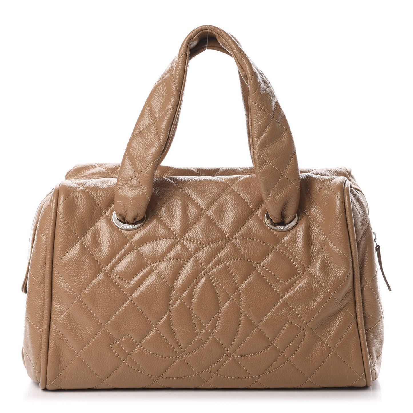 Caviar Quilted CC Timeless Bowler Dark Beige
