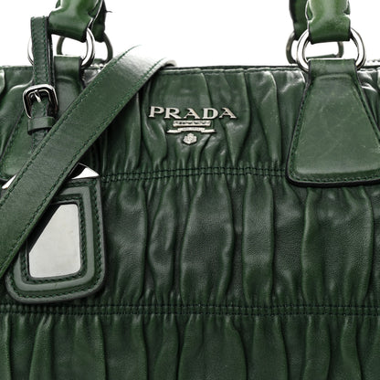 Prada Nappa Gaufre Double Zip Tote Green 8 of 17