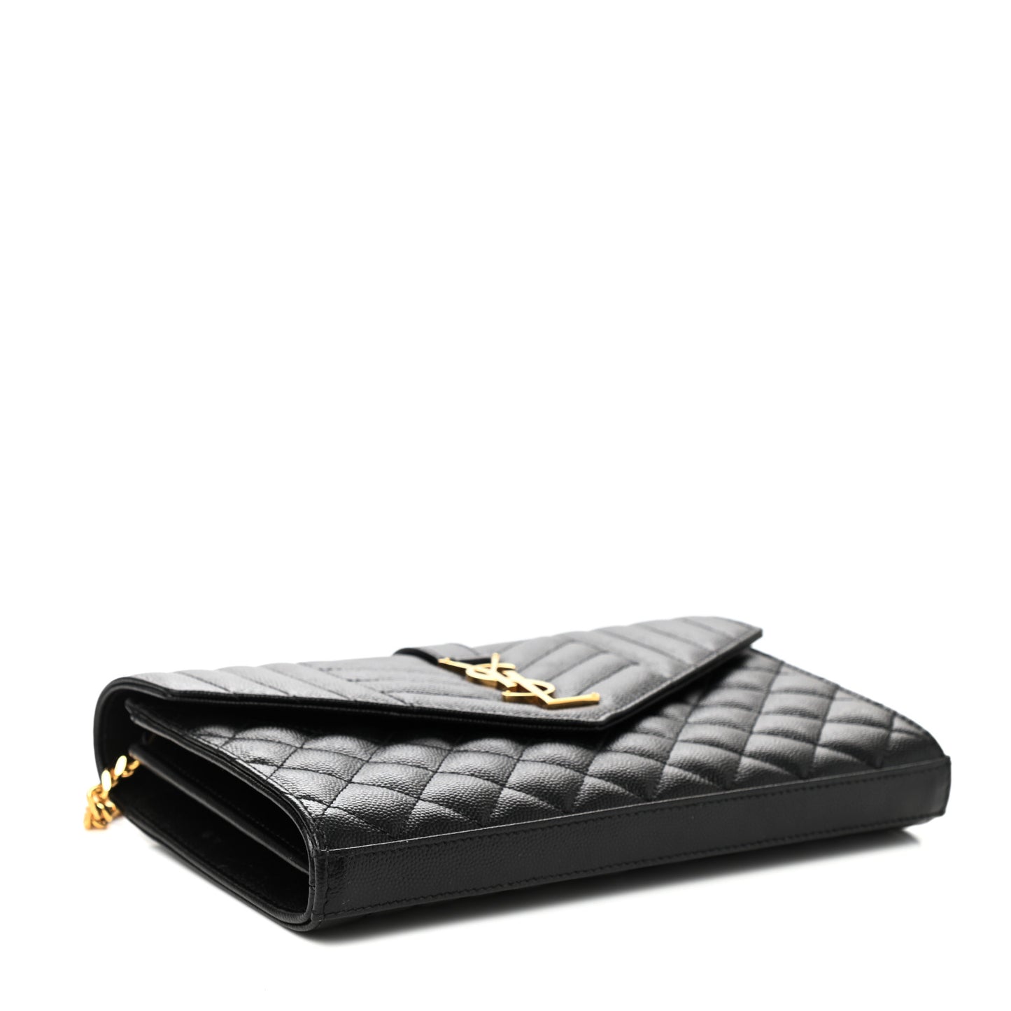 Grain De Poudre Textured Mixed Matelasse Triquilt Small Monogram Satchel Black