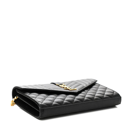 Saint Laurent Grain De Poudre Textured Mixed Matelasse Triquilt Small Monogram Satchel Black 4 of 11