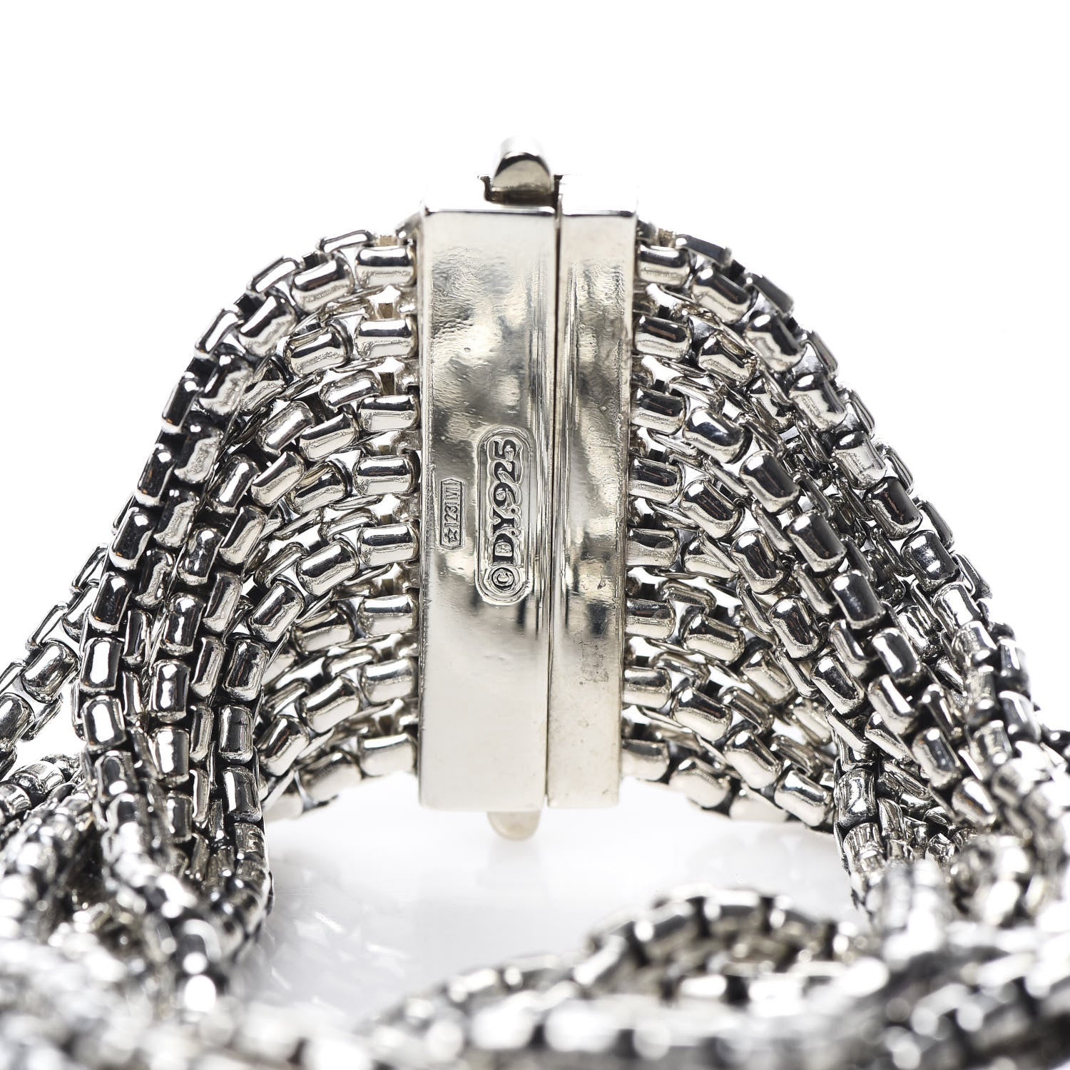 David Yurman Sterling Silver Eight-Row Box Chain Bracelet 4 of 4