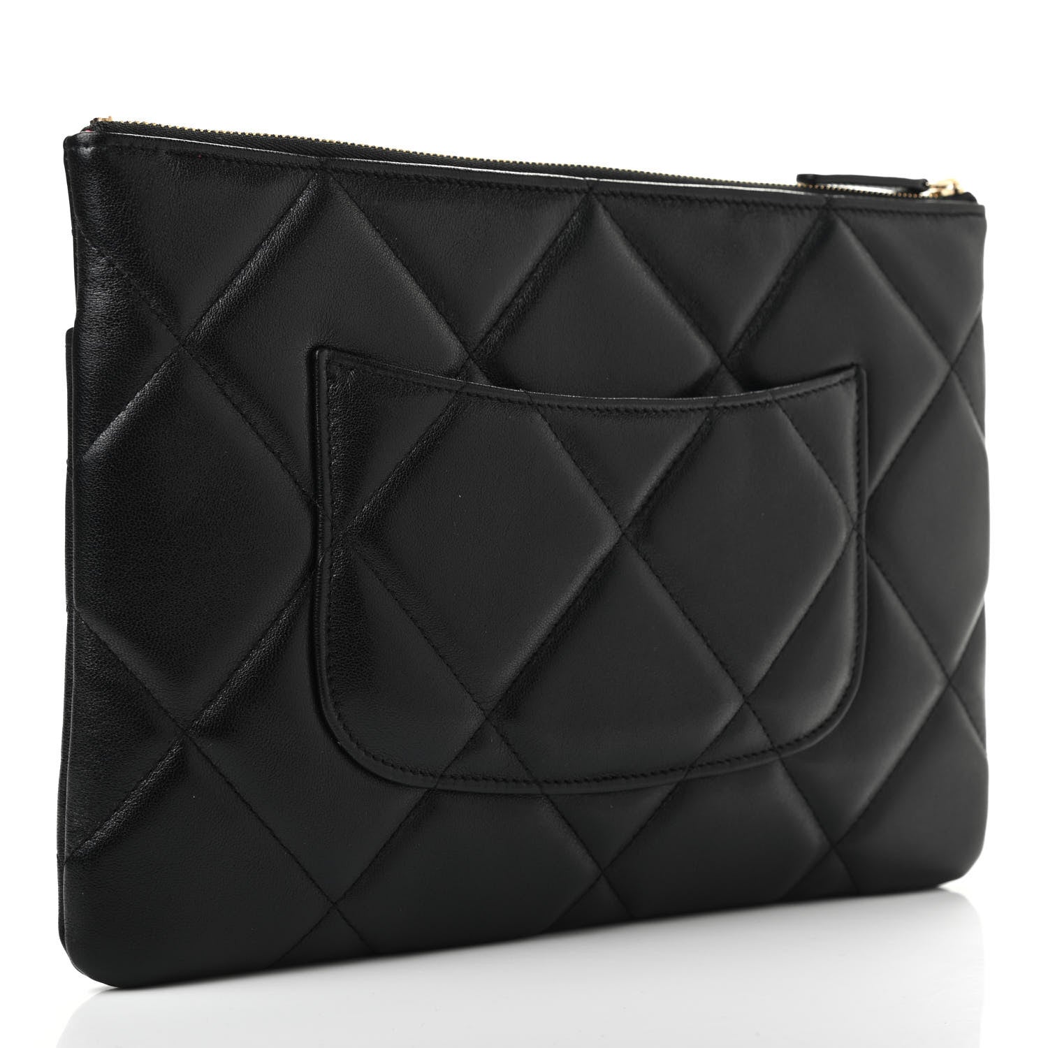 Chanel Goatskin Quilted Chanel 19 Pouch Black 3 of 7