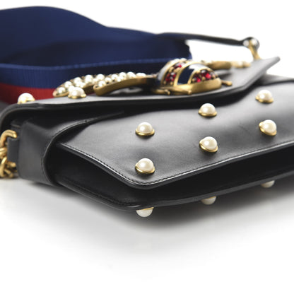 Gucci Nappa Pearl Studded Mini Queen Margaret Broadway Shoulder Bag Black 6 of 11
