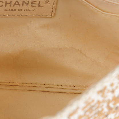 Chanel Raffia Sequin Small Single Flap Beige Gold 9 of 9
