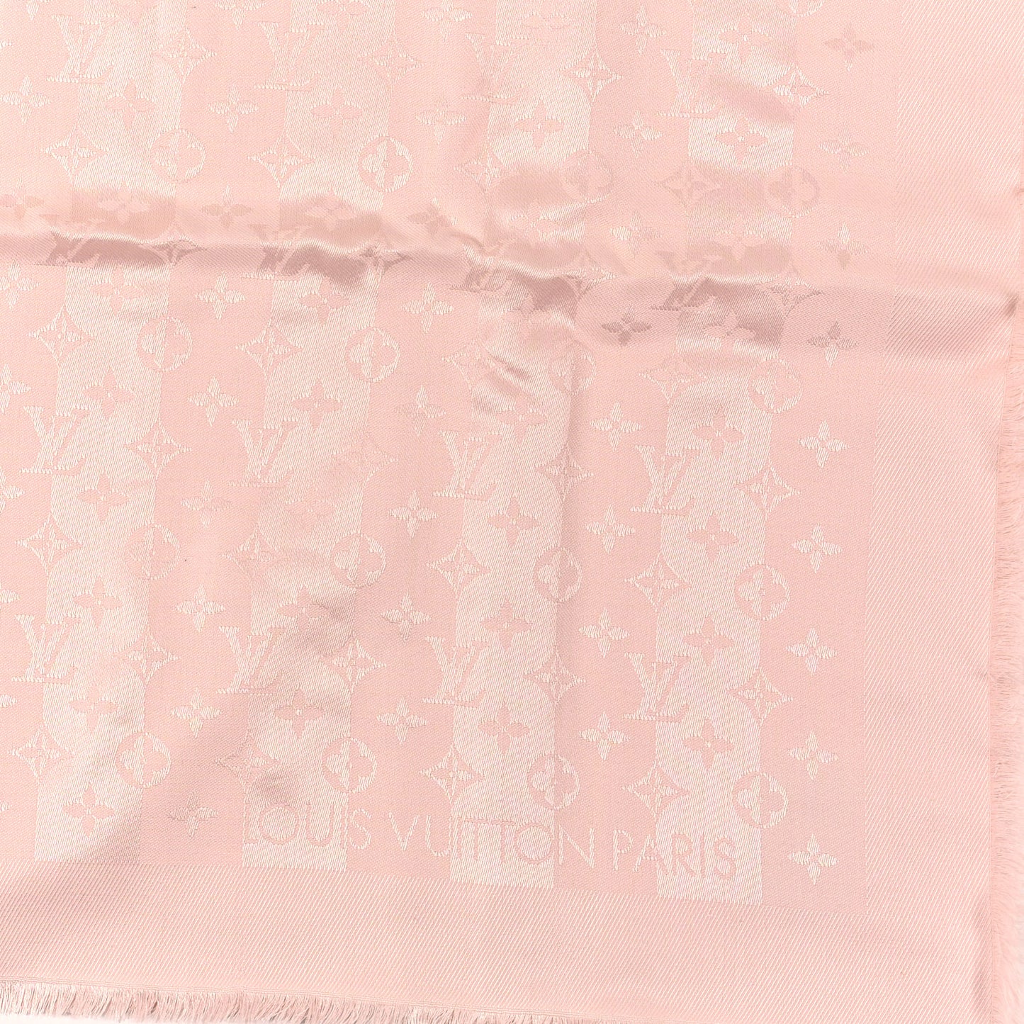 Silk Wool Monogram Shawl Rose