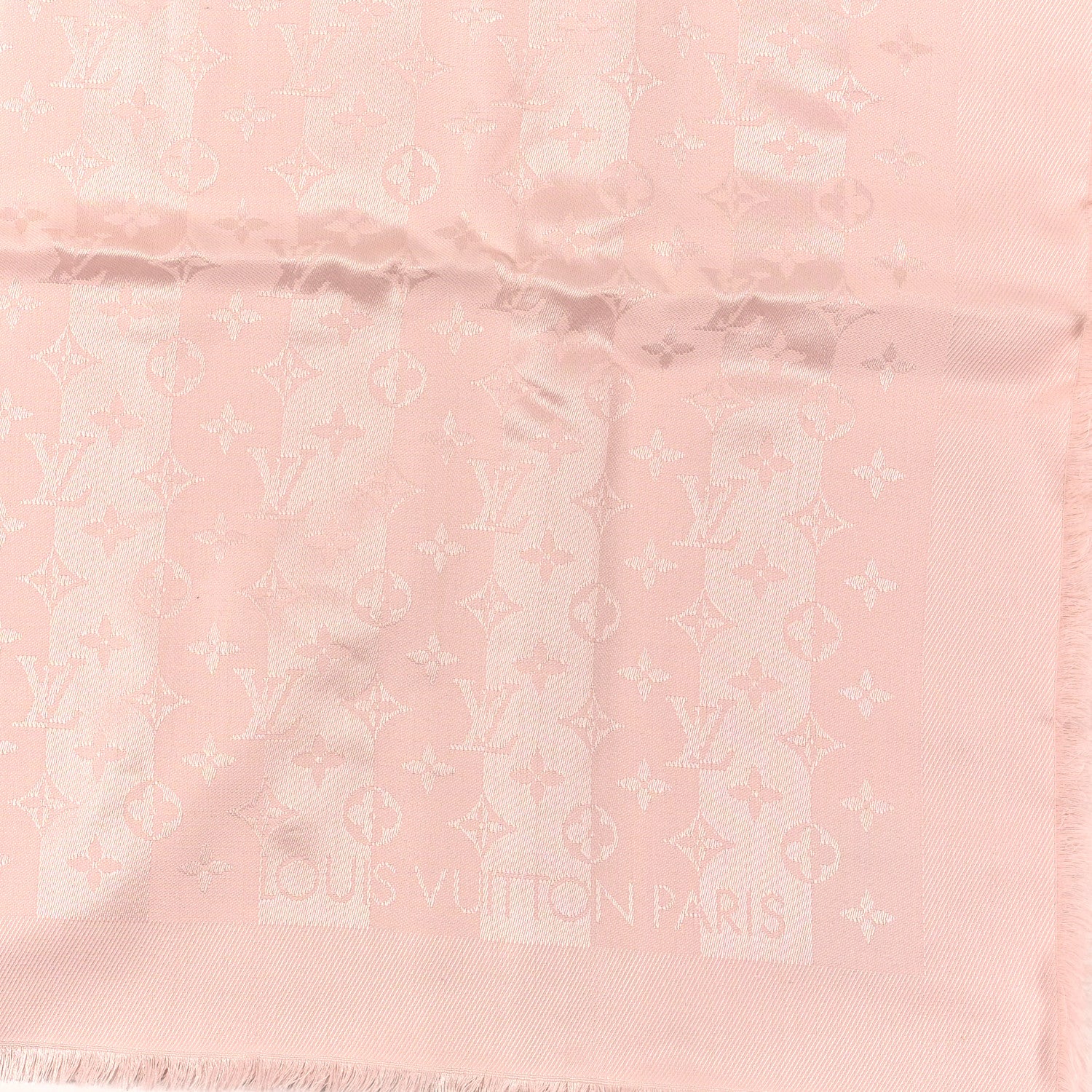 Louis Vuitton Silk Wool Monogram Shawl Rose 2 of 3