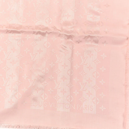 Louis Vuitton Silk Wool Monogram Shawl Rose 2 of 3