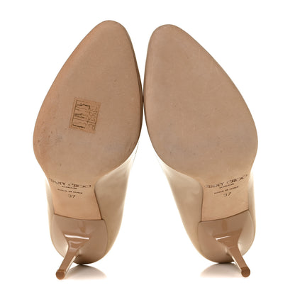 Jimmy Choo Patent Gilbert Round Toe Pumps 37 Nude 5 of 12