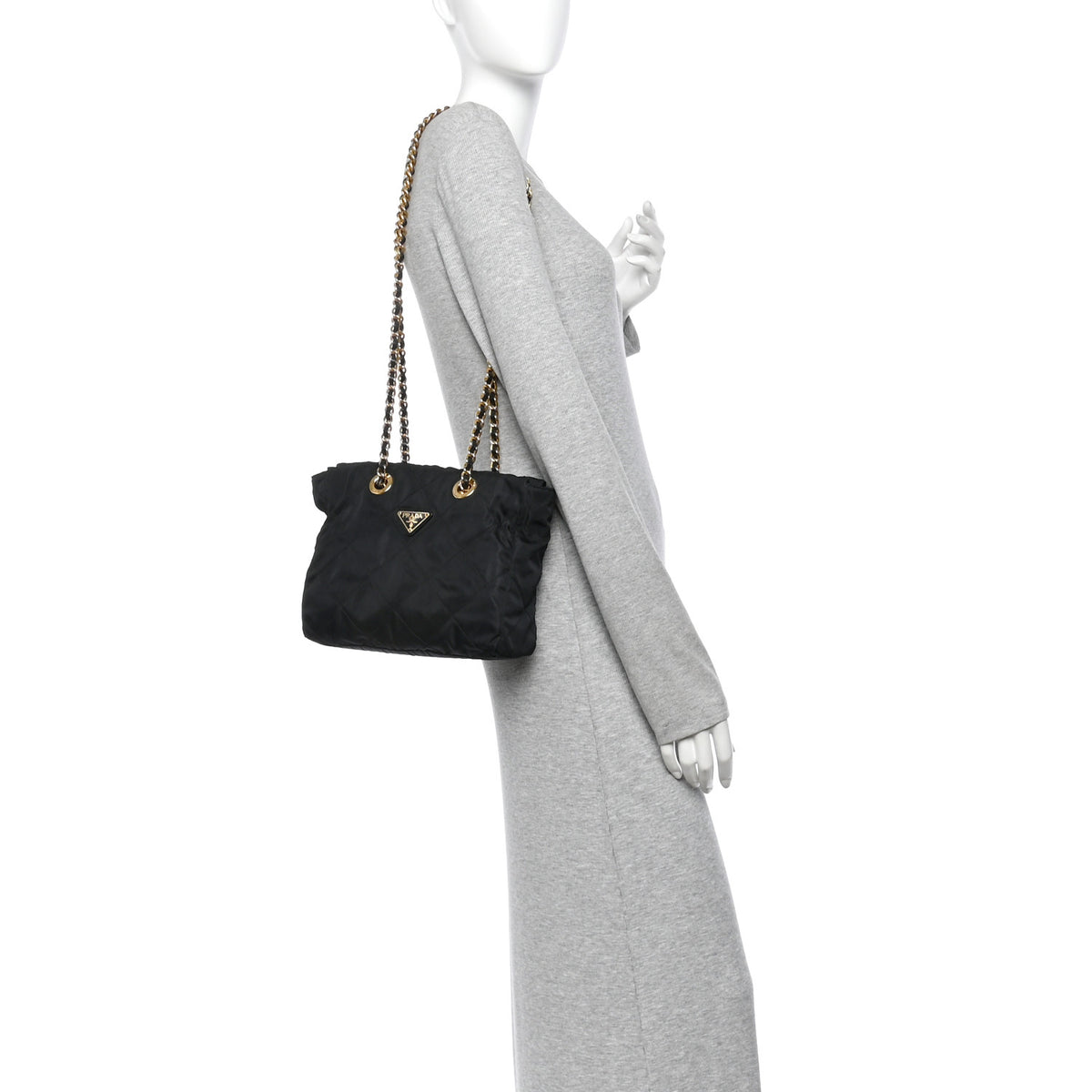 Prada Nylon Tessuto Impuntu Quilted Tote Black 2 of 10