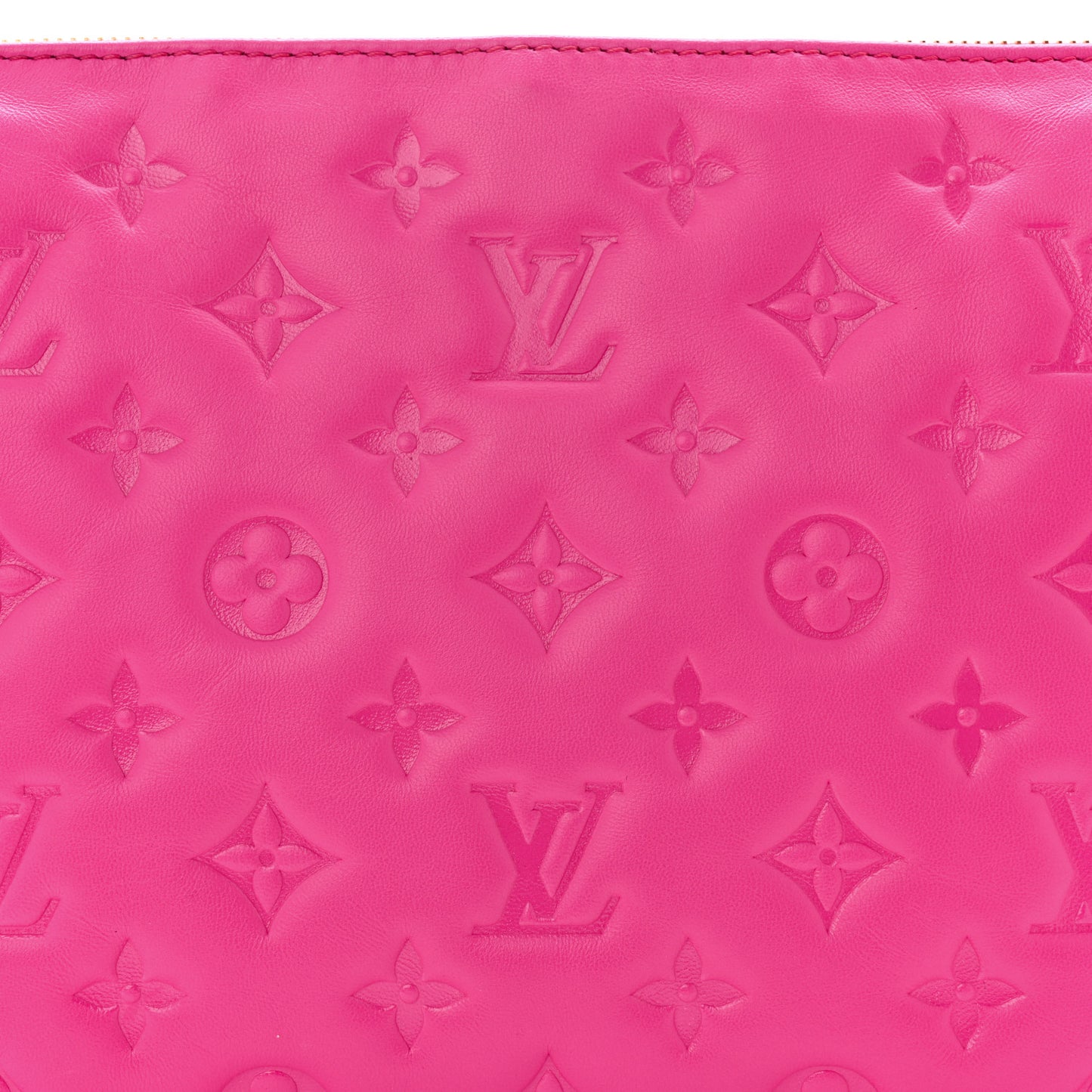 Lambskin Embossed Monogram Coussin PM Rose Miami