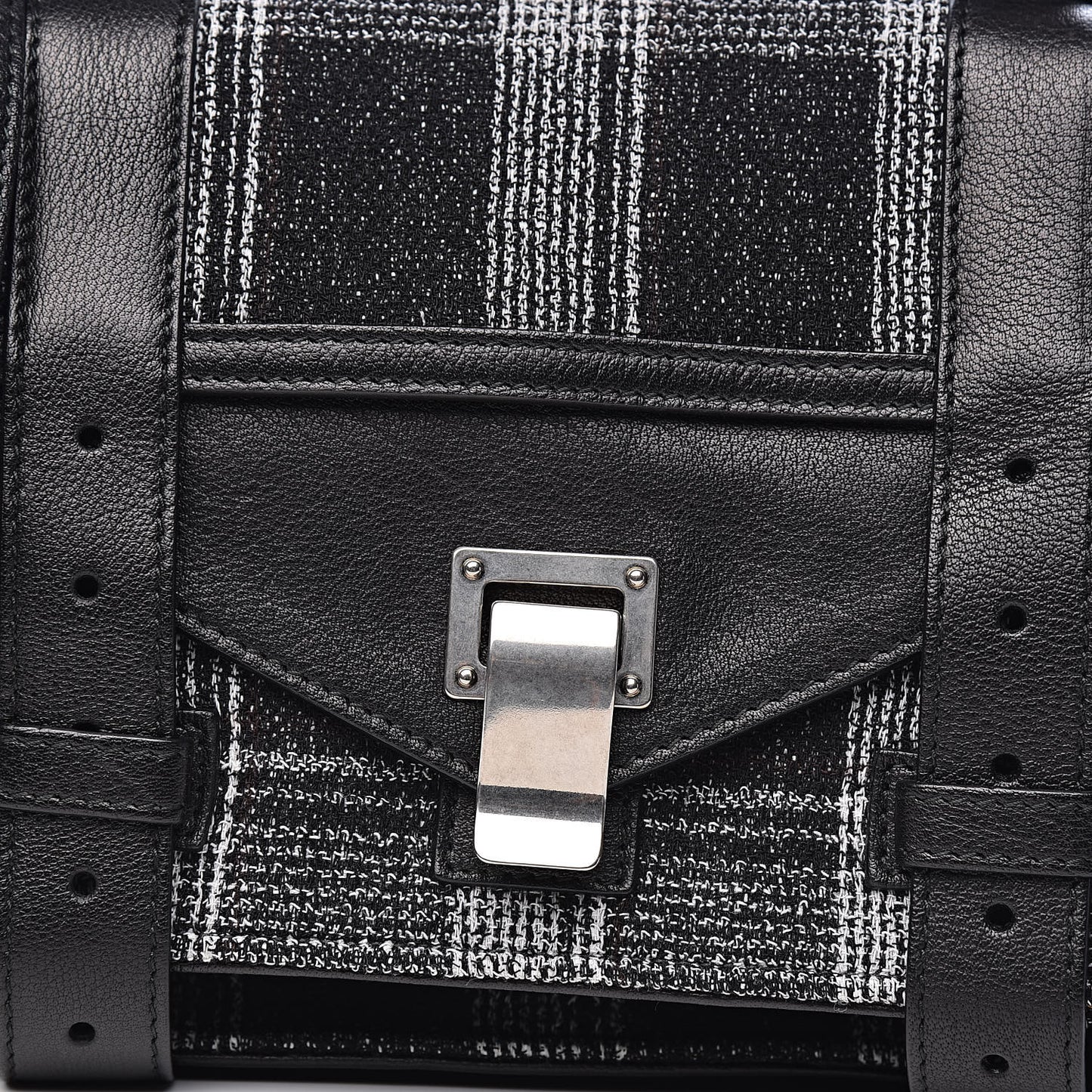 Jacquard Plaid Tiny PS1 Satchel Black White