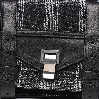 Proenza Schouler Jacquard Plaid Tiny PS1 Satchel Black White 10 of 10