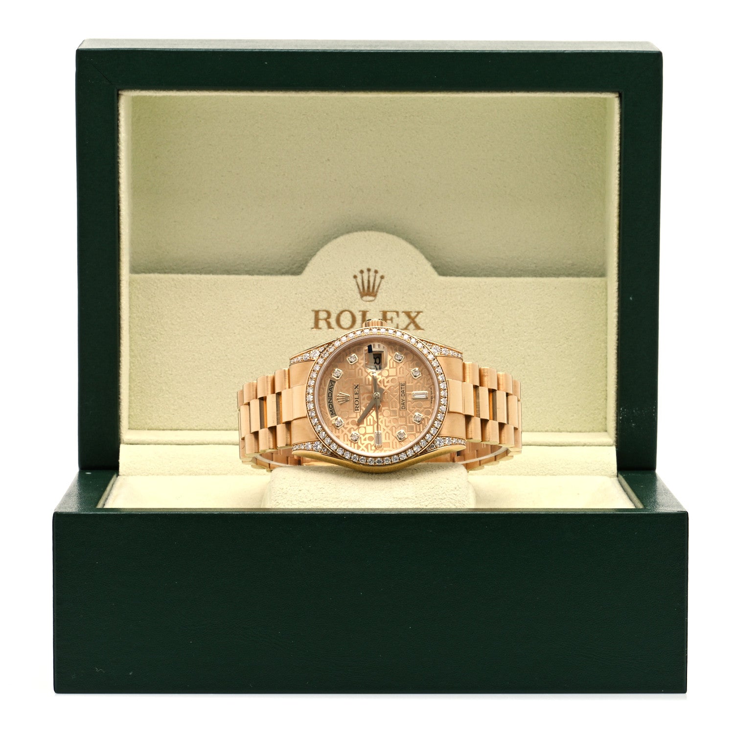 Rolex 18K Yellow Gold Diamond 36mm Oyster Perpetual Day-Date President Watch Champagne Jubilee 118388 5 of 5
