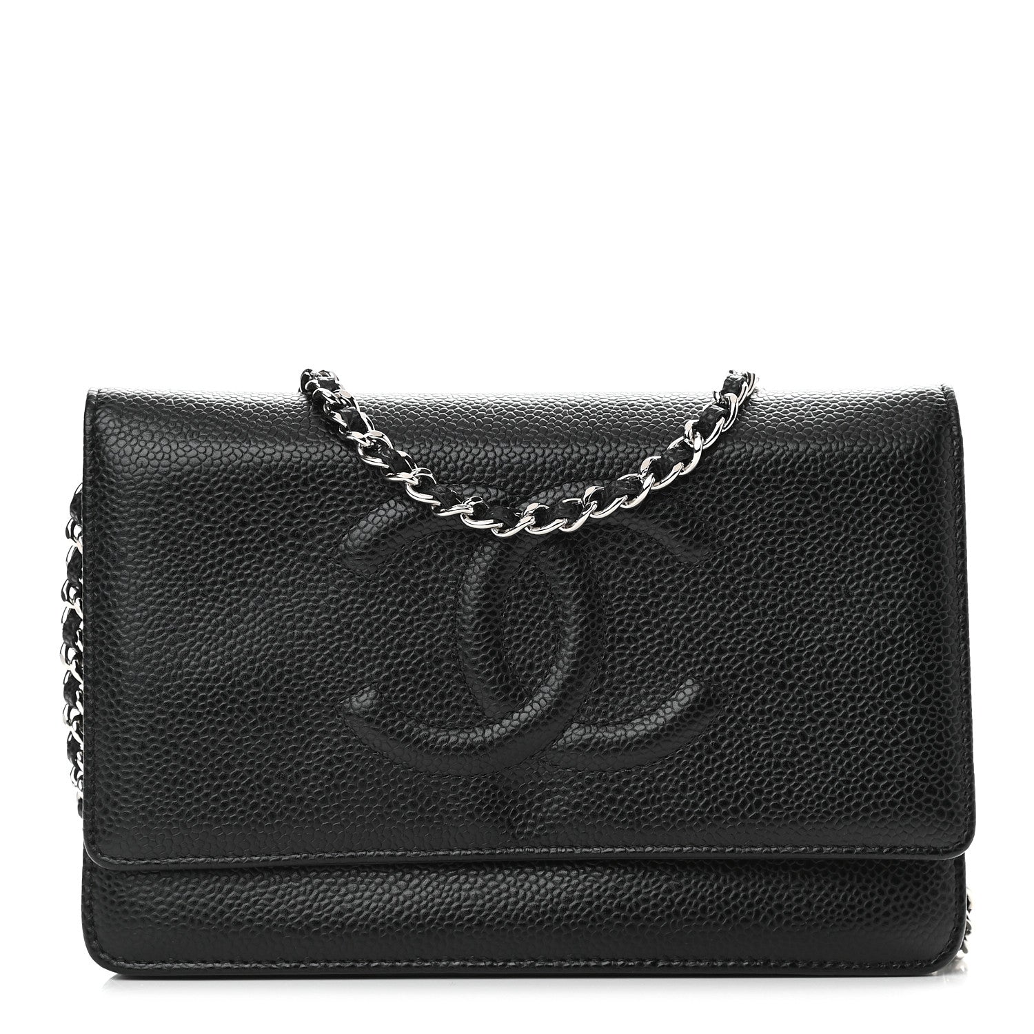 Chanel Caviar Timeless CC Wallet On Chain WOC Black 1 of 10