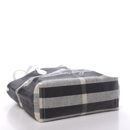 Burberry Coated Canvas Mega Check Medium Doodle Tote Black White 4 of 9