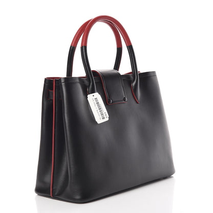 Prada Soft Calfskin Shopping Tote Black Fuoco 3 of 10