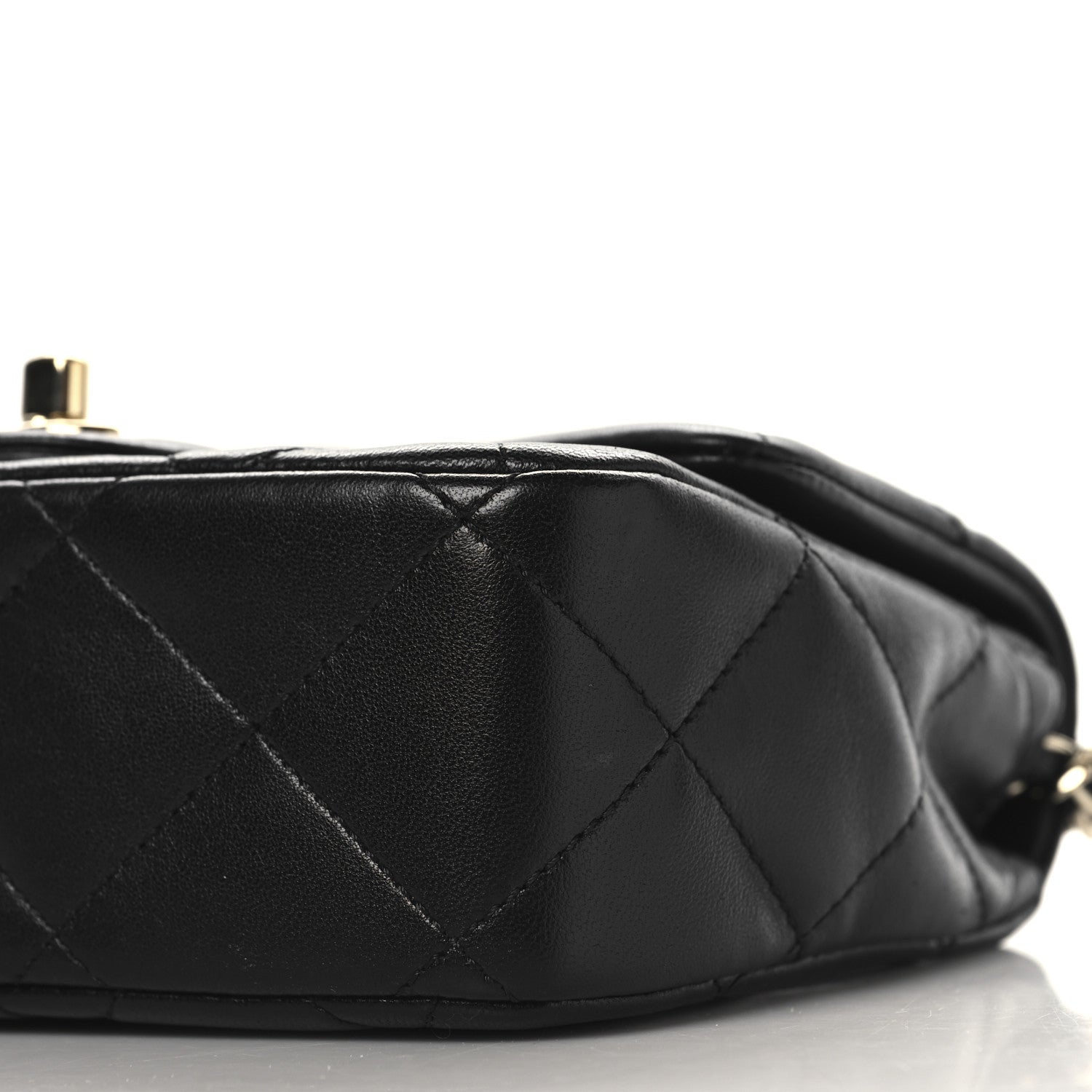 Chanel Lambskin Quilted Resin Pearl Chain Top Handle Flap Black 10 of 10