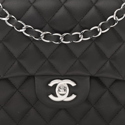Chanel Lambskin Quilted Medium Double Flap Black 8 of 11