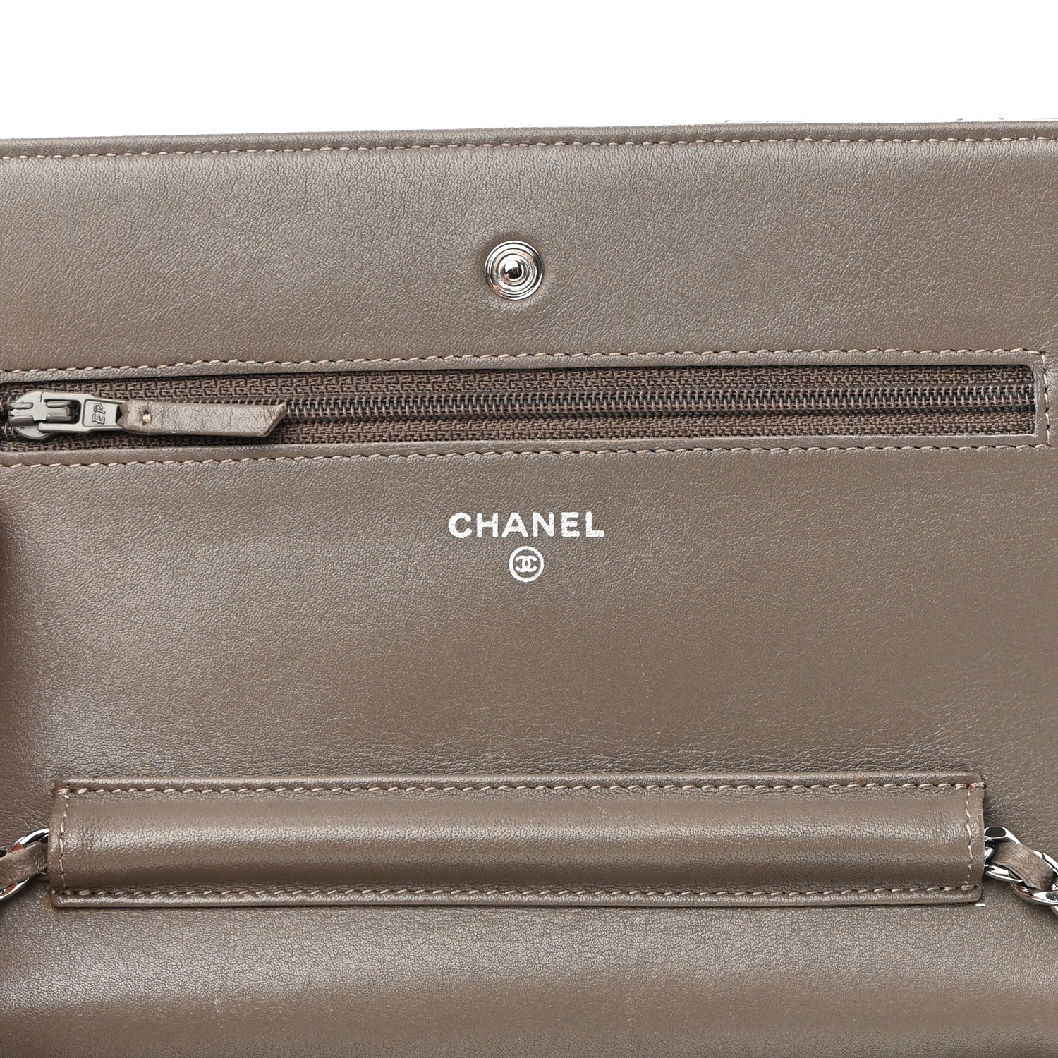 Chanel Patent Quilted Wallet On Chain WOC Brown 6 of 10
