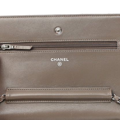 Chanel Patent Quilted Wallet On Chain WOC Brown 6 of 10