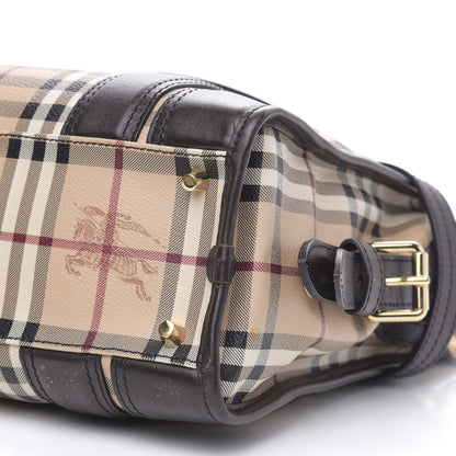 Burberry Haymarket Check Medium Minford Portrait Tote Chocolate 9 of 14