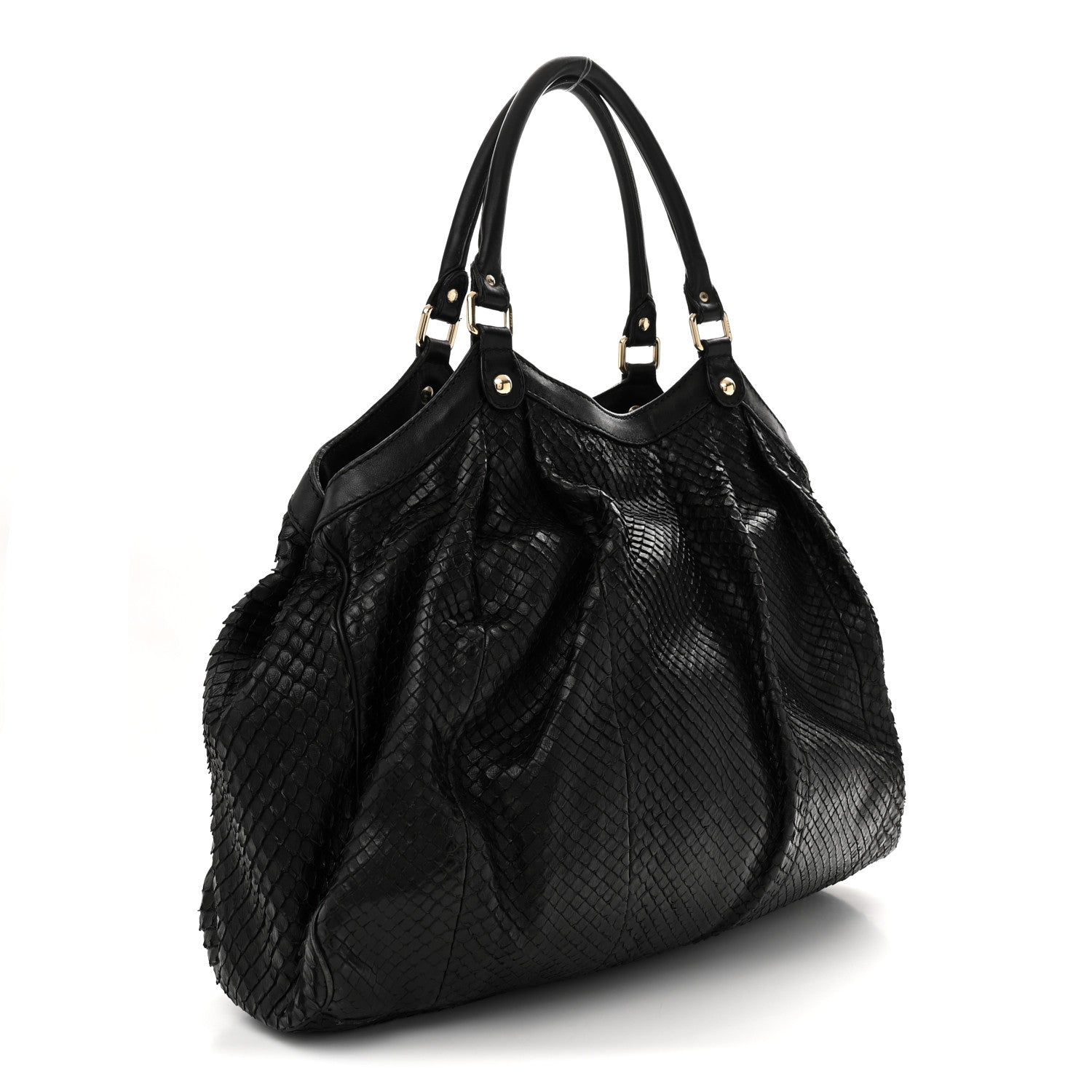 Gucci Snakeskin Large Sukey Tote Black 3 of 15