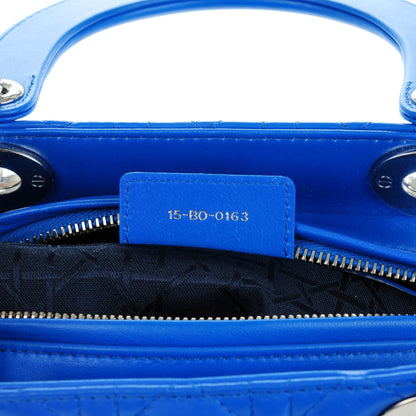 Christian Dior Lambskin Cannage Medium Lady Dior Blue Persan 7 of 7