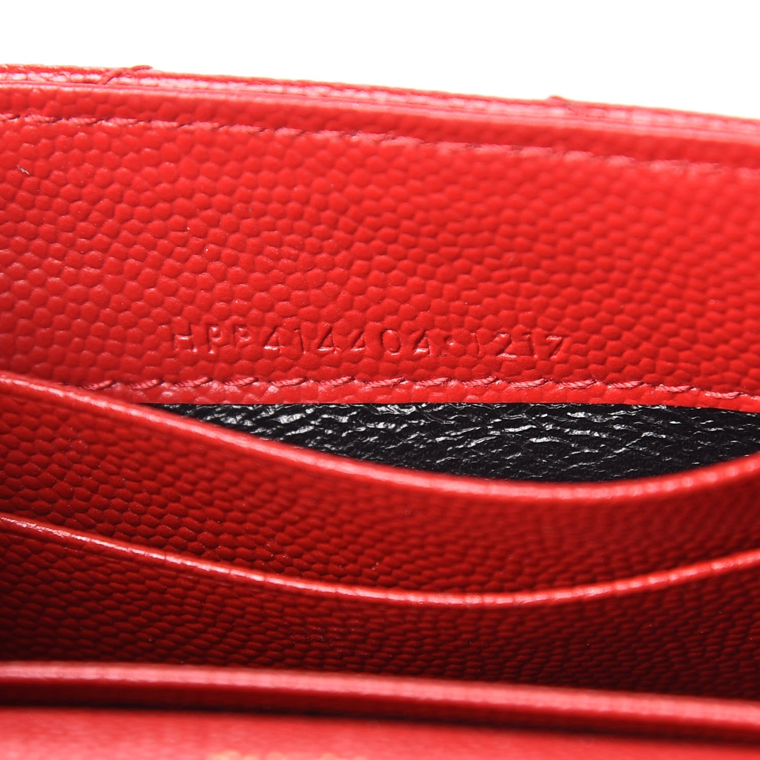 Saint Laurent Grain De Poudre Matelasse Chevron Small Monogram Envelope Wallet Rouge Eros 7 of 7
