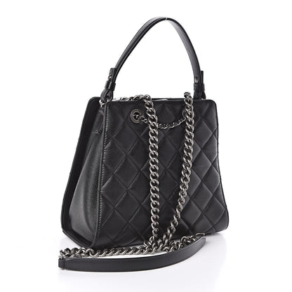 Chanel Caviar Quilted Small CC Bucket Bag Black 3 of 10