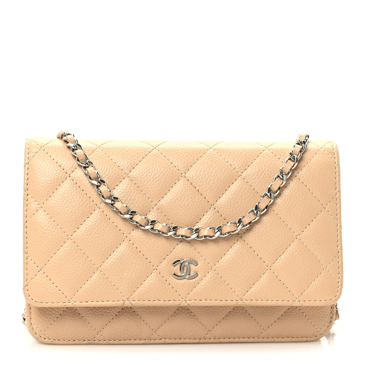 Chanel Caviar Quilted Wallet on Chain WOC Beige 1 of 10