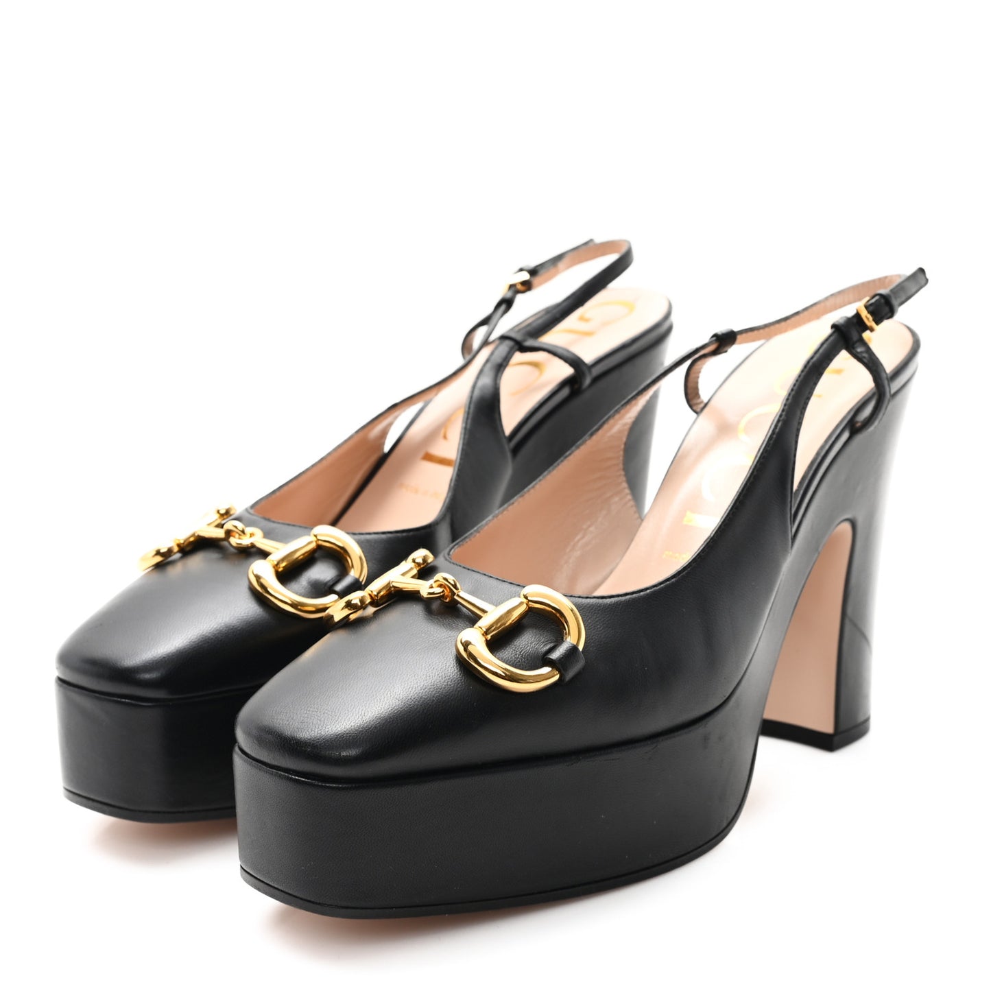 Nappa Horsebit Platform 35/120mm Slingback Pumps 40.5 Black