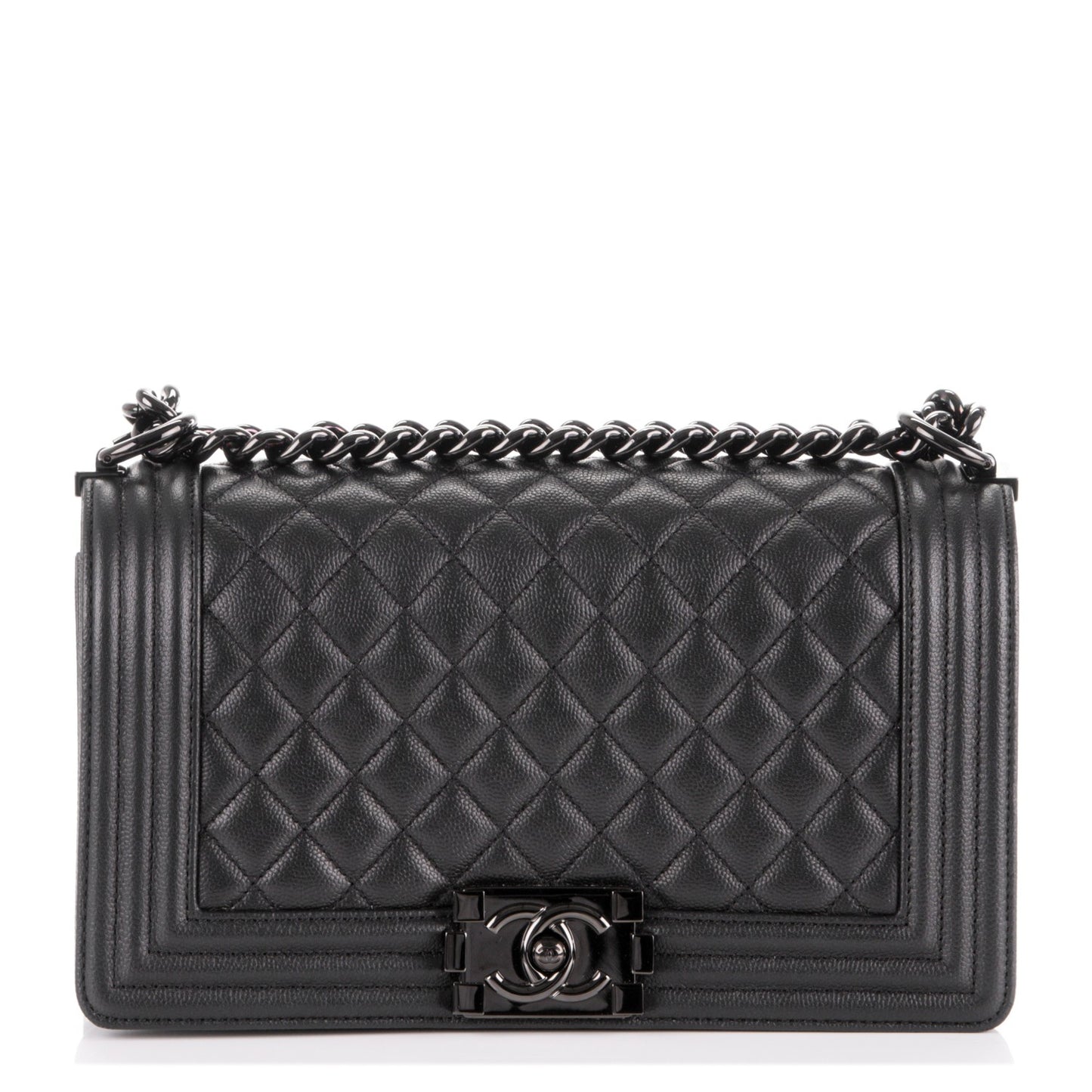 Caviar Quilted Medium Boy Flap So Black