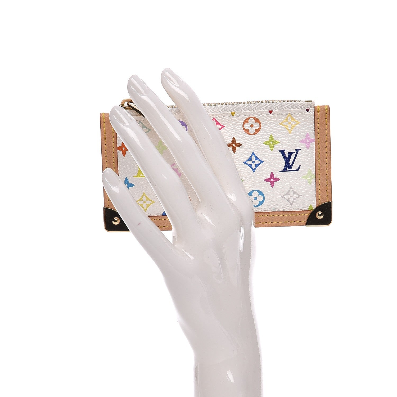 Louis Vuitton Monogram Multicolor Key Pouch White 2 of 7