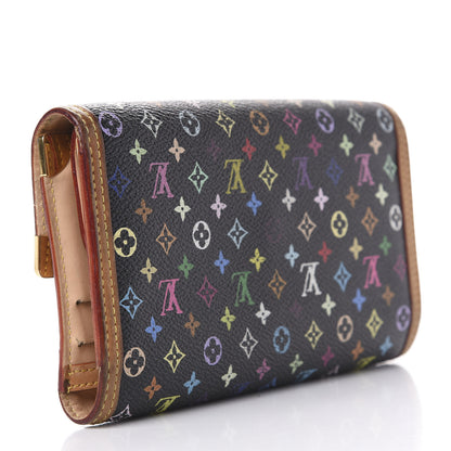 Louis Vuitton Monogram Multicolor Porte Tresor International Wallet Black 2 of 15